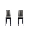 Gansevoort Modern Faux Leather Dining Chair in Pebble Grey (Set of 2)