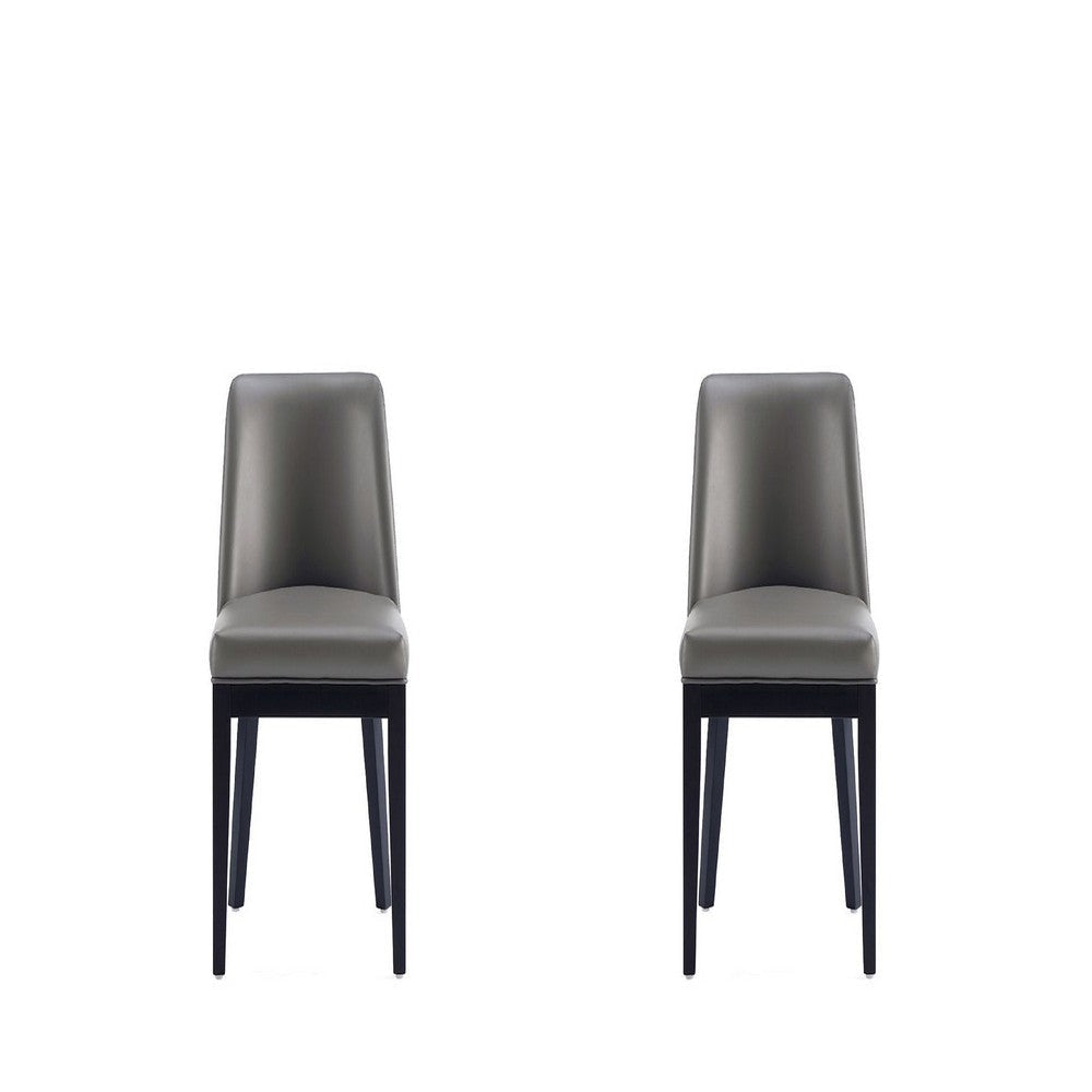 Gansevoort Modern Faux Leather Dining Chair in Pebble Grey (Set of 2)