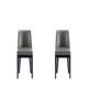 Gansevoort Modern Faux Leather Dining Chair in Pebble Grey (Set of 2)