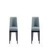 Gansevoort Modern Faux Leather Dining Chair in Pewter (Set of 2)
