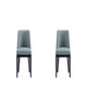 Gansevoort Modern Faux Leather Dining Chair in Pewter (Set of 2)