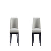 Gansevoort Modern Faux Leather Dining Chair in Stone Grey (Set of 2)