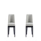 Gansevoort Modern Faux Leather Dining Chair in Stone Grey (Set of 2)