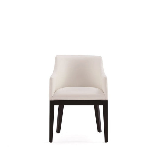 Gansevoort Modern Faux Leather Dining Armchair in Cream