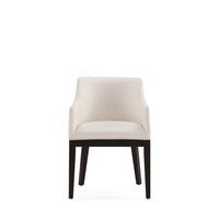 Gansevoort Modern Faux Leather Dining Armchair in Cream