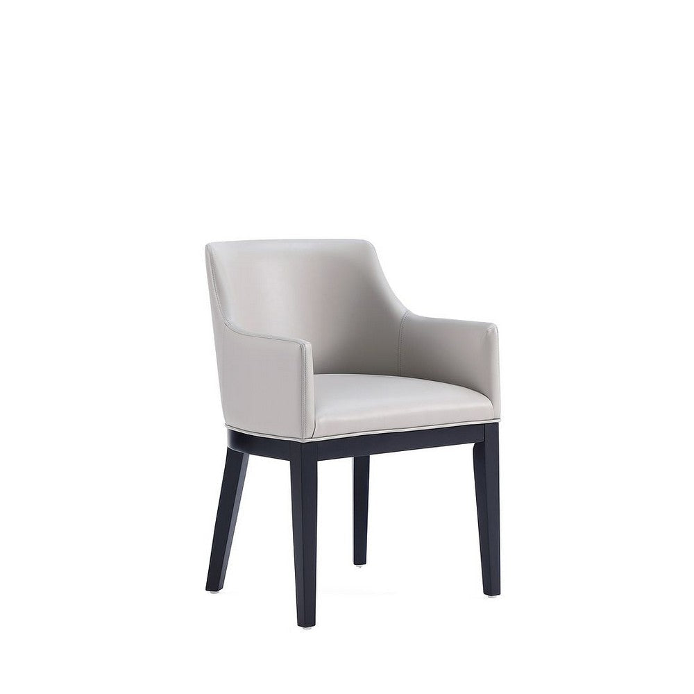 Gansevoort Modern Faux Leather Dining Armchair in Light Grey MHC-DC051AR-LG
