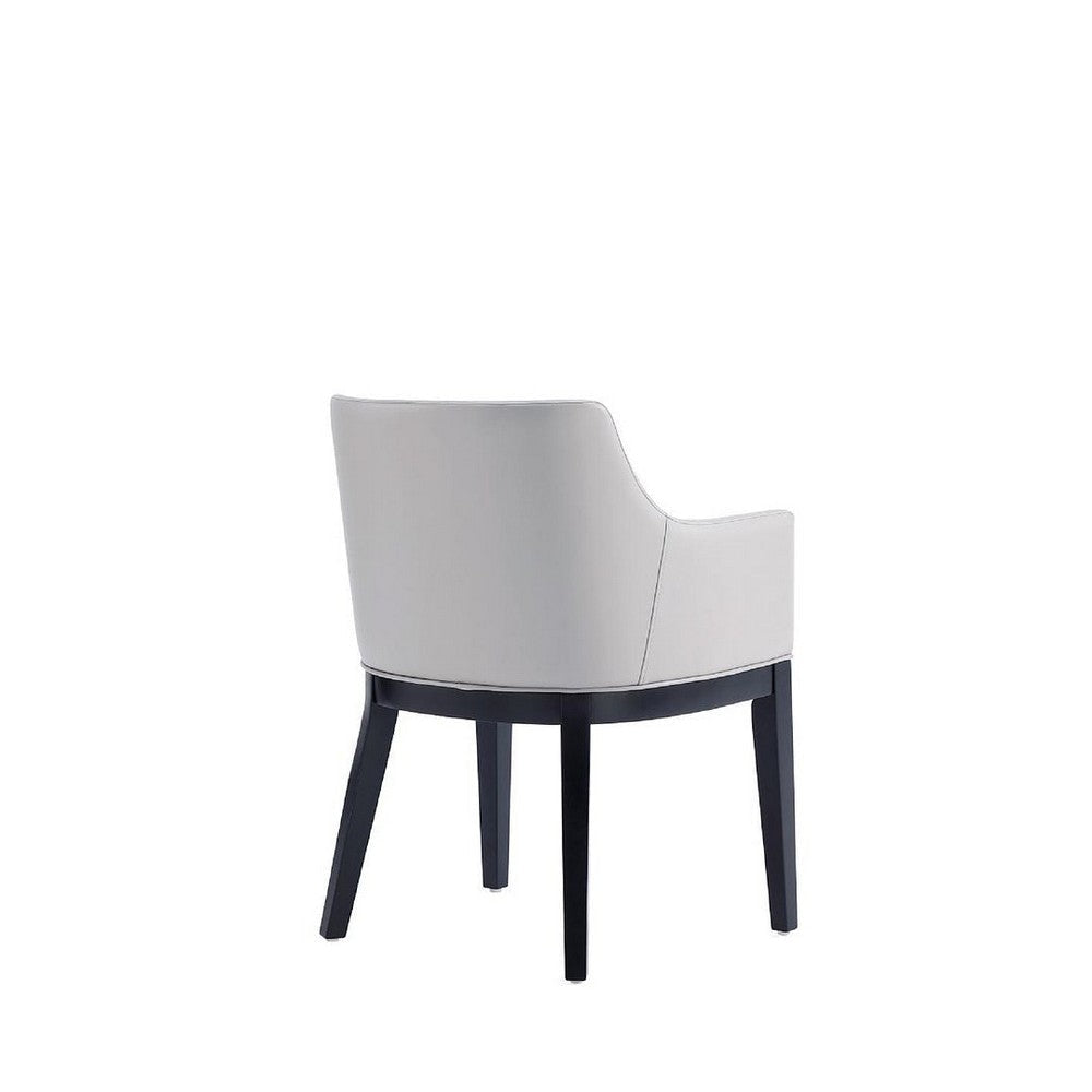 Gansevoort Modern Faux Leather Dining Armchair in Light Grey MHC-DC051AR-LG
