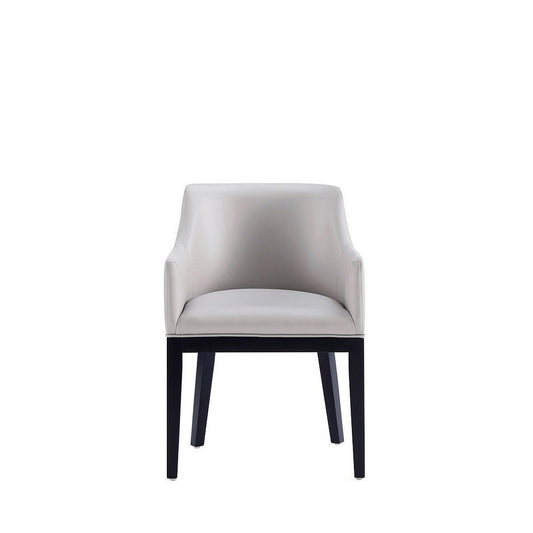 Gansevoort Modern Faux Leather Dining Armchair in Light Grey