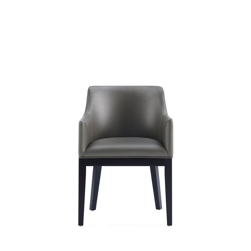Gansevoort Modern Faux Leather Dining Armchair in Pebble Grey MHC-DC051AR-PE