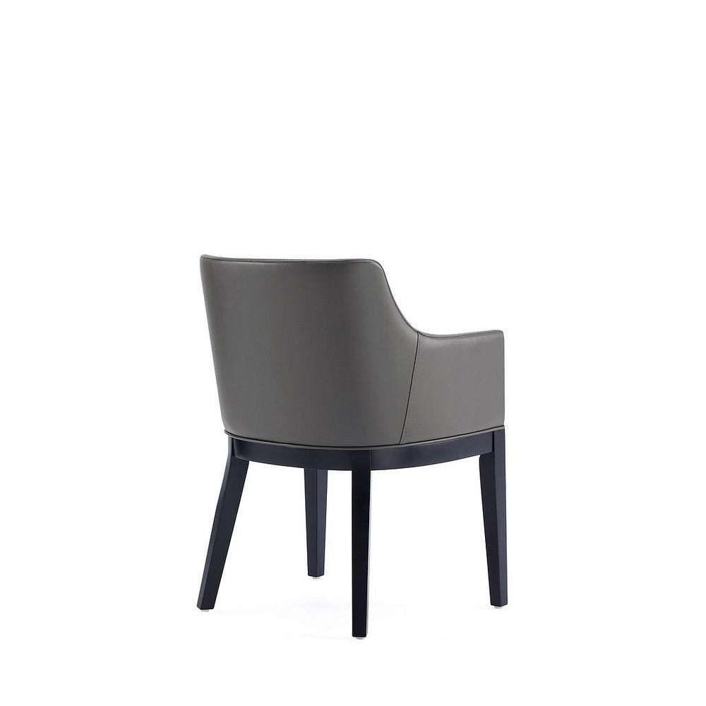 Gansevoort Modern Faux Leather Dining Armchair in Pebble Grey MHC-DC051AR-PE