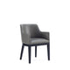 Gansevoort Modern Faux Leather Dining Armchair in Pebble Grey