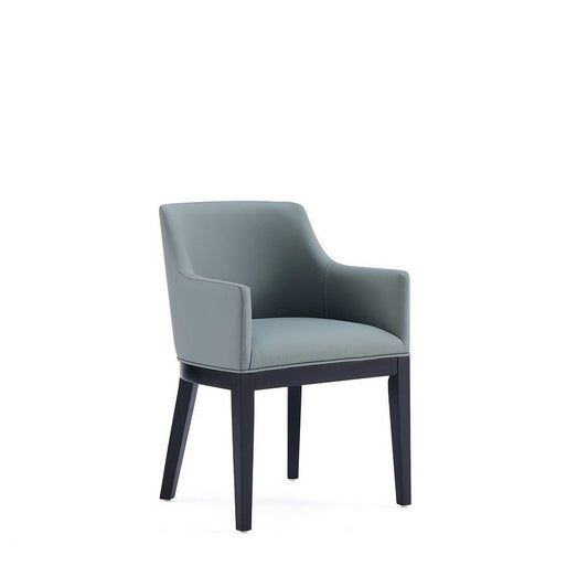 Gansevoort Modern Faux Leather Dining Armchair in Pewter