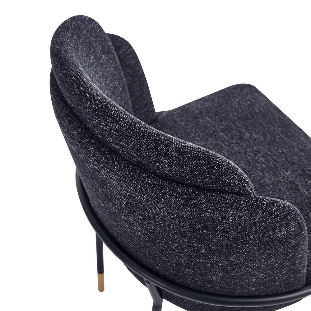 Flor Fabric Dining Chair in Black MHC-DC052-BK