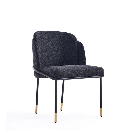 Flor Fabric Dining Chair in Black