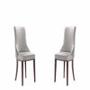 Shubert Modern Faux Leather and Velvet Dining Chair in Light Grey (Set of 2)