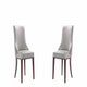 Shubert Modern Faux Leather and Velvet Dining Chair in Light Grey (Set of 2)