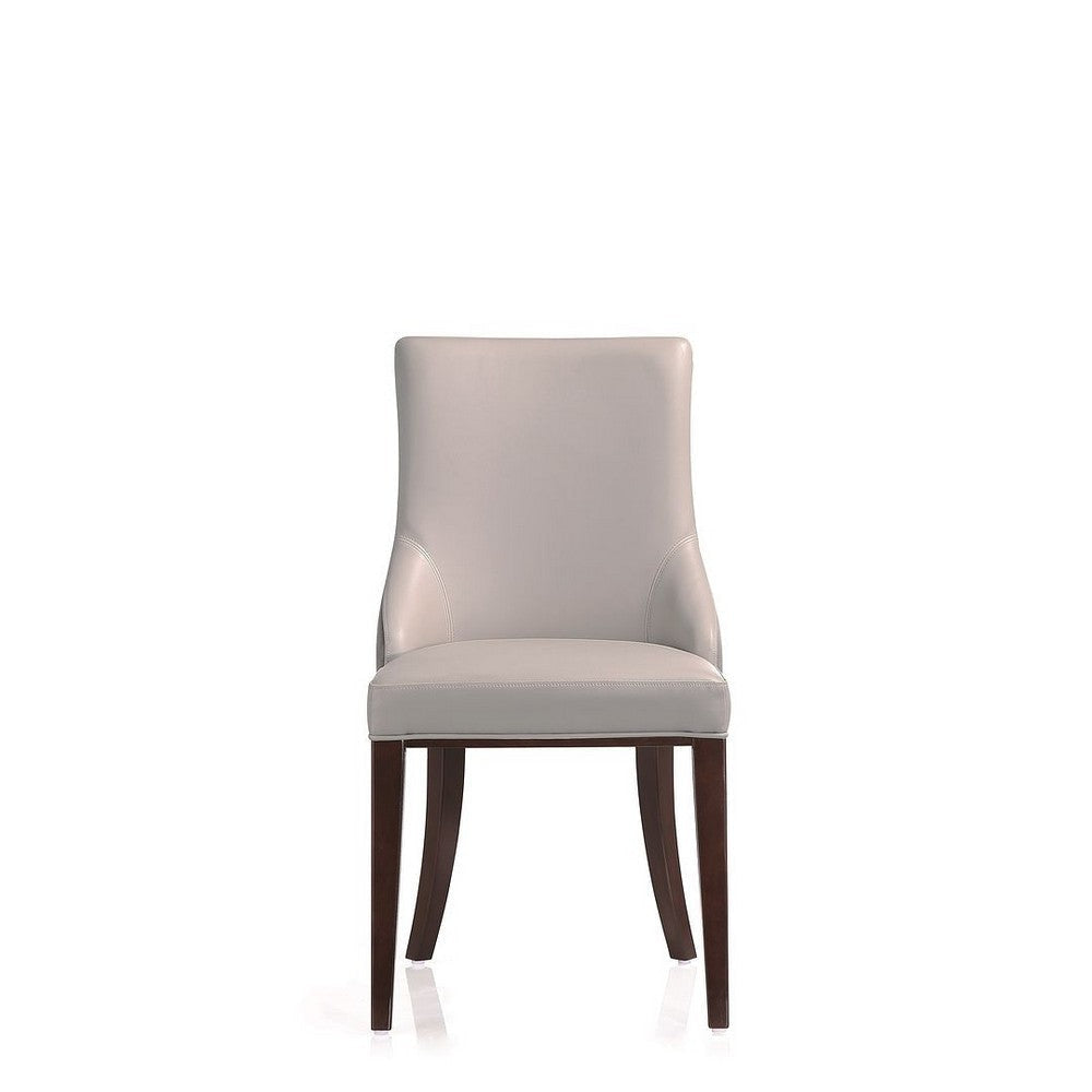 Shubert Modern Faux Leather and Velvet Dining Chair in Light Grey (Set of 2) MHC-DC055-LG