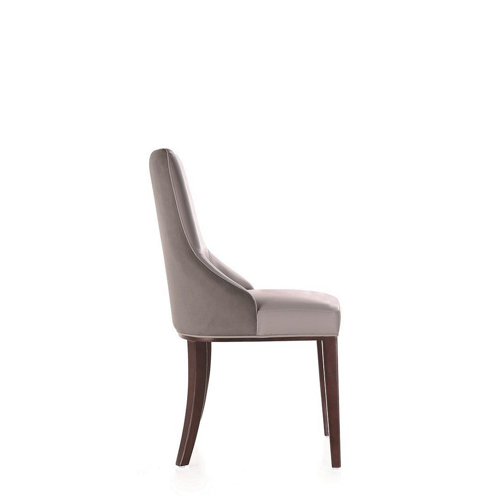 Shubert Modern Faux Leather and Velvet Dining Chair in Light Grey (Set of 2) MHC-DC055-LG