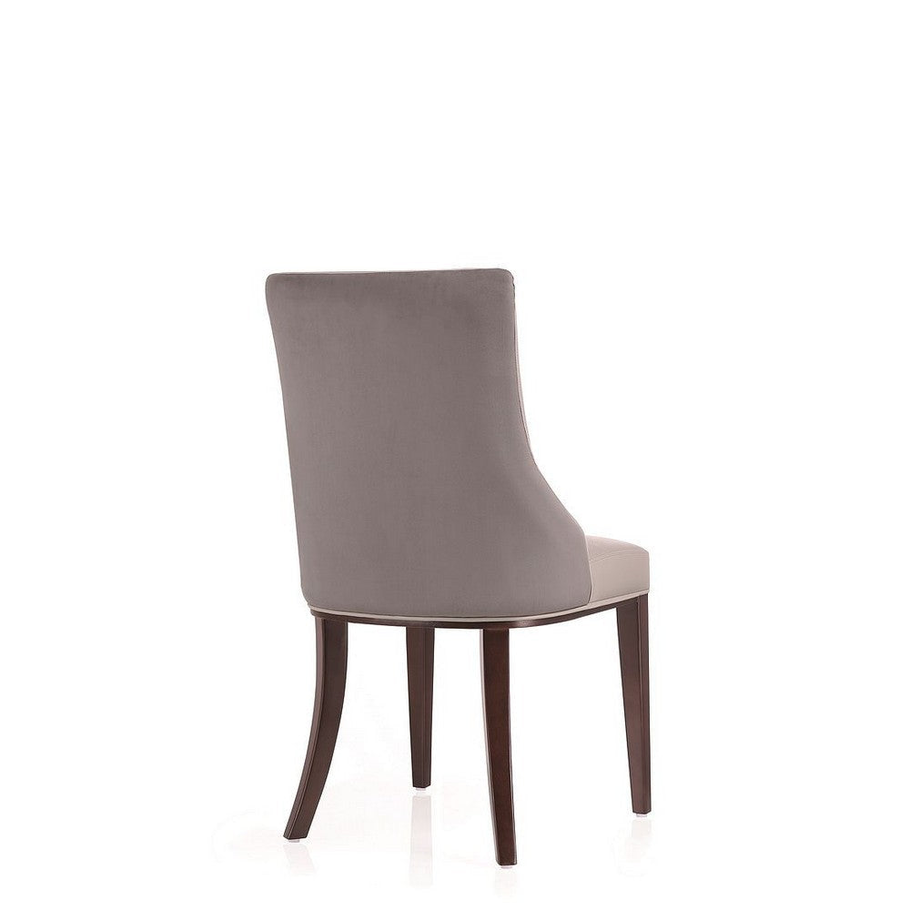 Shubert Modern Faux Leather and Velvet Dining Chair in Light Grey (Set of 2) MHC-DC055-LG