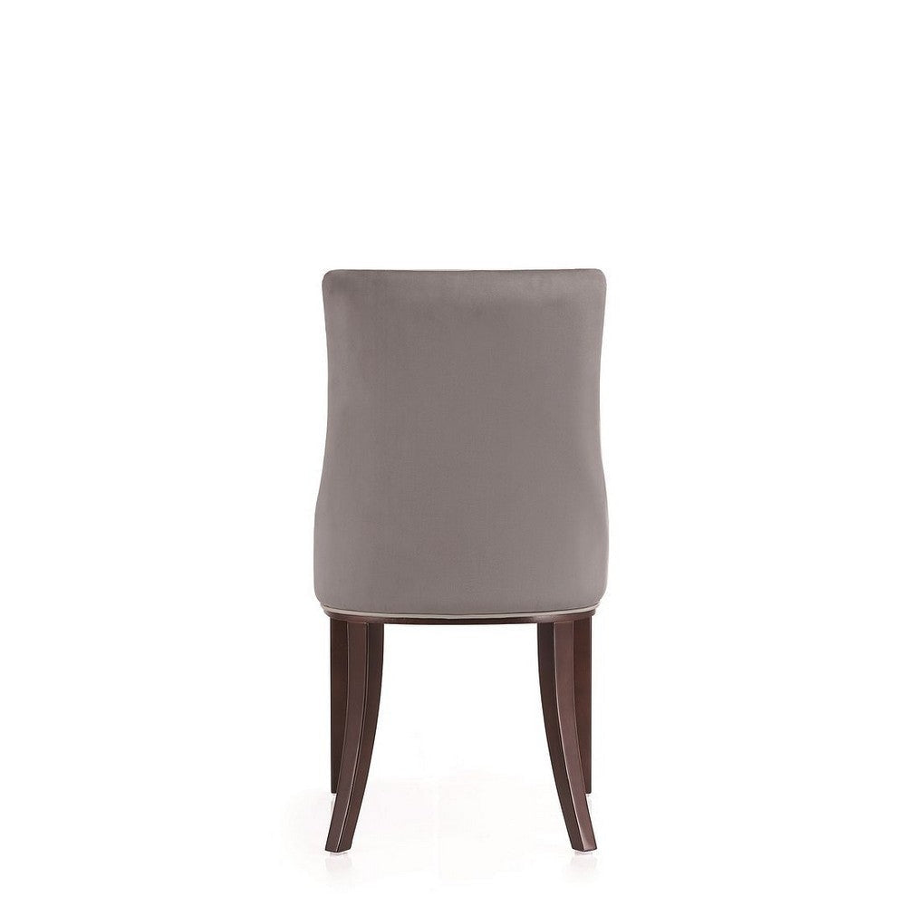 Shubert Modern Faux Leather and Velvet Dining Chair in Light Grey (Set of 2) MHC-DC055-LG