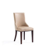 Shubert Modern Faux Leather and Velvet Dining Chair in Tan (Set of 2) MHC-DC055-TN