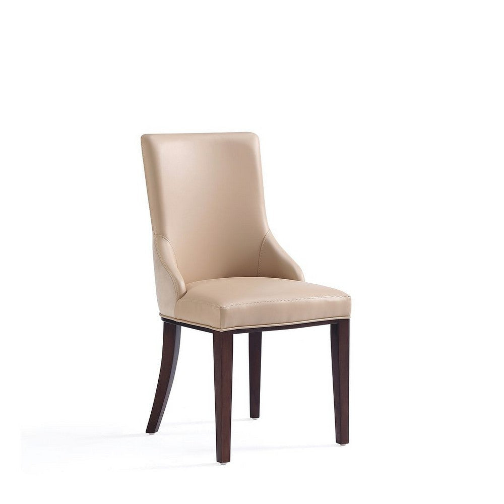 Shubert Modern Faux Leather and Velvet Dining Chair in Tan (Set of 2) MHC-DC055-TN