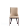 Shubert Modern Faux Leather and Velvet Dining Chair in Tan (Set of 2) MHC-DC055-TN
