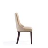 Shubert Modern Faux Leather and Velvet Dining Chair in Tan (Set of 2) MHC-DC055-TN