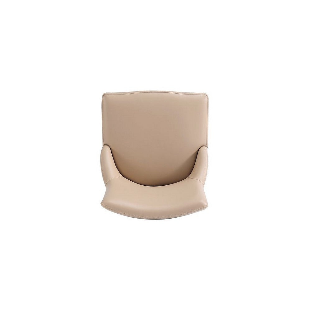 Shubert Modern Faux Leather and Velvet Dining Chair in Tan (Set of 2) MHC-DC055-TN
