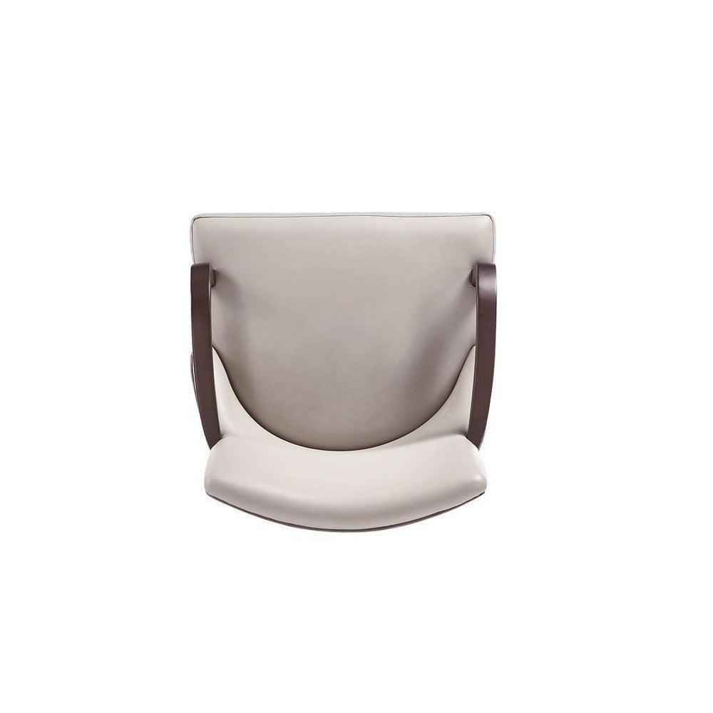 Shubert Modern Faux Leather and Velvet Dining Armchair in Light Grey MHC-DC055AR-LG