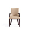 Shubert Modern Faux Leather and Velvet Dining Armchair in Tan MHC-DC055AR-TN