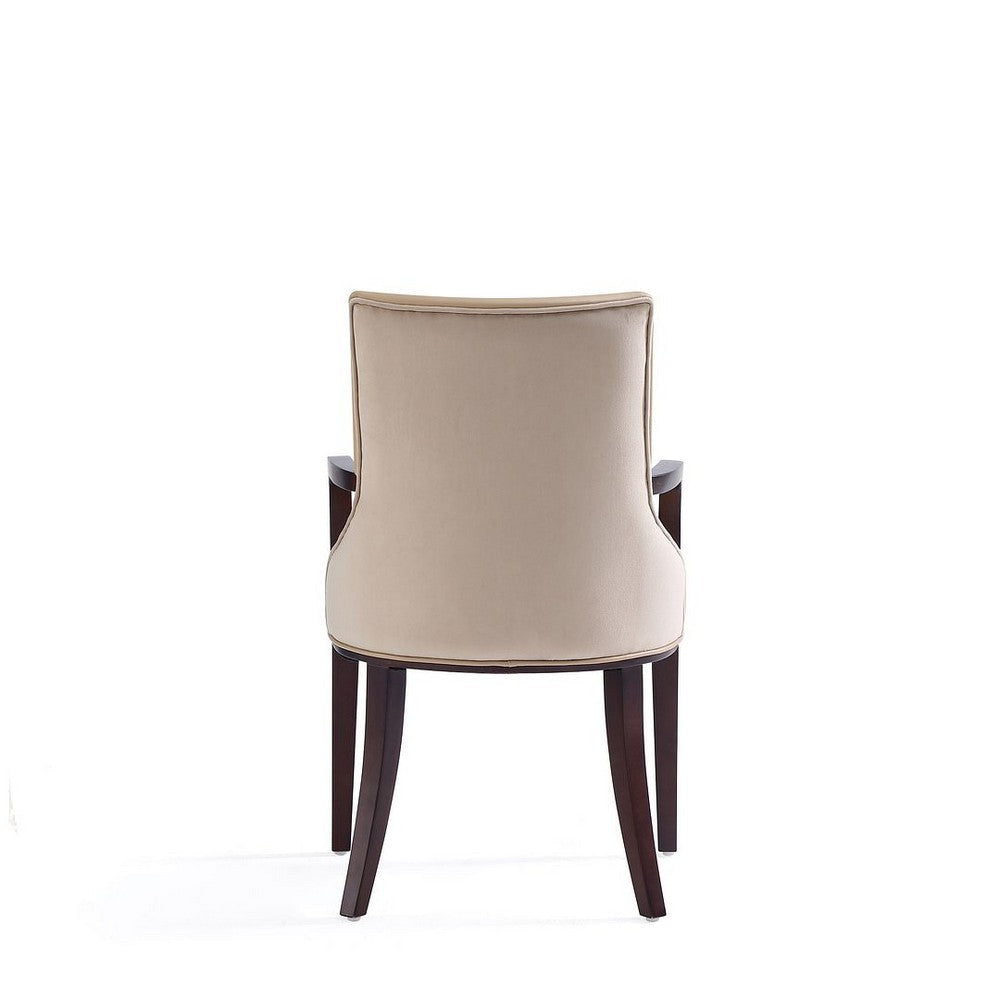 Shubert Modern Faux Leather and Velvet Dining Armchair in Tan MHC-DC055AR-TN