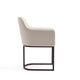 Modern Serena Dining Armchair Upholstered in Leatherette with Steel Legs in Cream MHC-DC056AR-CR