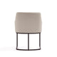 Modern Serena Dining Armchair Upholstered in Leatherette with Steel Legs in Cream MHC-DC056AR-CR