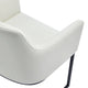 Modern Serena Dining Armchair Upholstered in Leatherette with Steel Legs in Cream MHC-DC056AR-CR