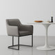 Modern Serena Dining Armchair Upholstered in Leatherette with Steel Legs in Grey MHC-DC056AR-GY