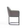 Modern Serena Dining Armchair Upholstered in Leatherette with Steel Legs in Grey MHC-DC056AR-GY
