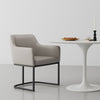 Modern Serena Dining Armchair Upholstered in Leatherette with Steel Legs in Light Grey MHC-DC056AR-LG