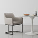 Modern Serena Dining Armchair Upholstered in Leatherette with Steel Legs in Light Grey MHC-DC056AR-LG