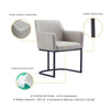 Modern Serena Dining Armchair Upholstered in Leatherette with Steel Legs in Light Grey MHC-DC056AR-LG