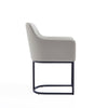 Modern Serena Dining Armchair Upholstered in Leatherette with Steel Legs in Light Grey MHC-DC056AR-LG