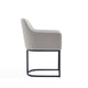 Modern Serena Dining Armchair Upholstered in Leatherette with Steel Legs in Light Grey MHC-DC056AR-LG