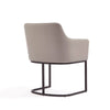 Modern Serena Dining Armchair Upholstered in Leatherette with Steel Legs in Light Grey MHC-DC056AR-LG