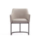 Modern Serena Dining Armchair Upholstered in Leatherette with Steel Legs in Light Grey
