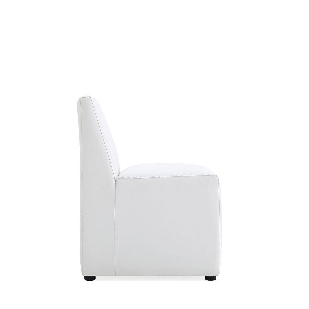 Anna Modern Square Faux Leather Dining Chair in Cream MHC-DC058-CR