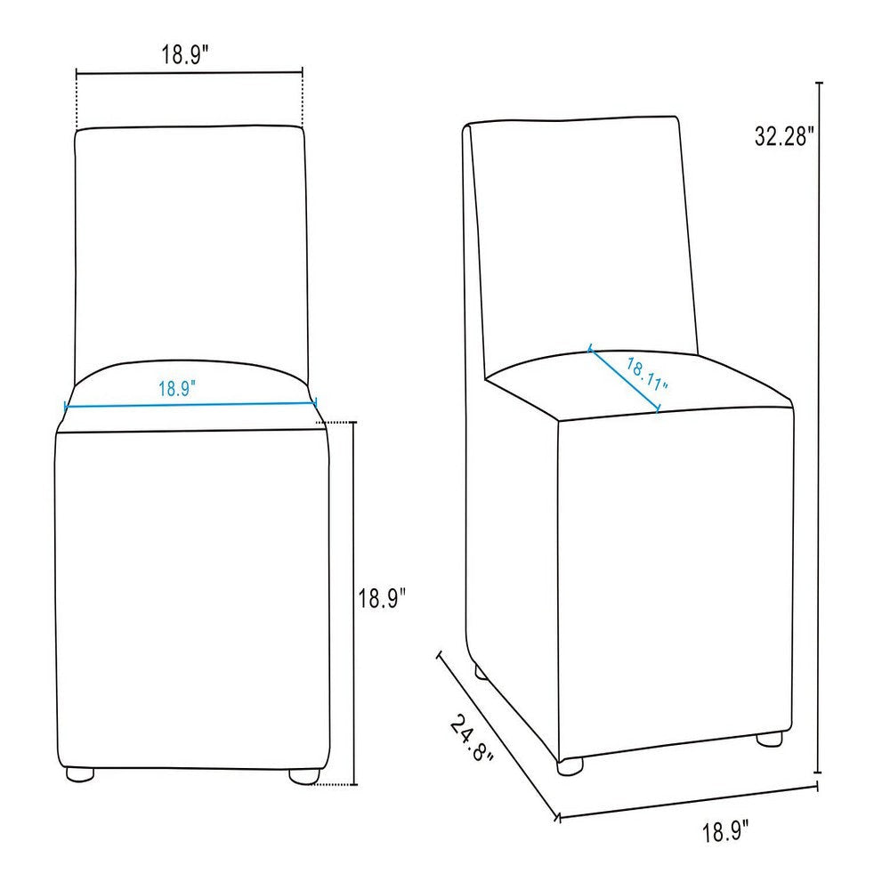 Anna Modern Square Faux Leather Dining Chair in Pewter MHC-DC058-PE