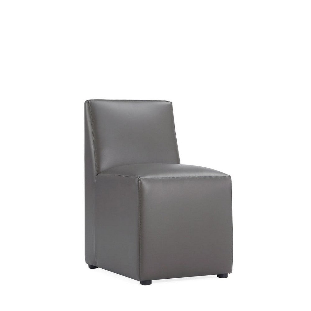 Anna Modern Square Faux Leather Dining Chair in Pewter MHC-DC058-PE