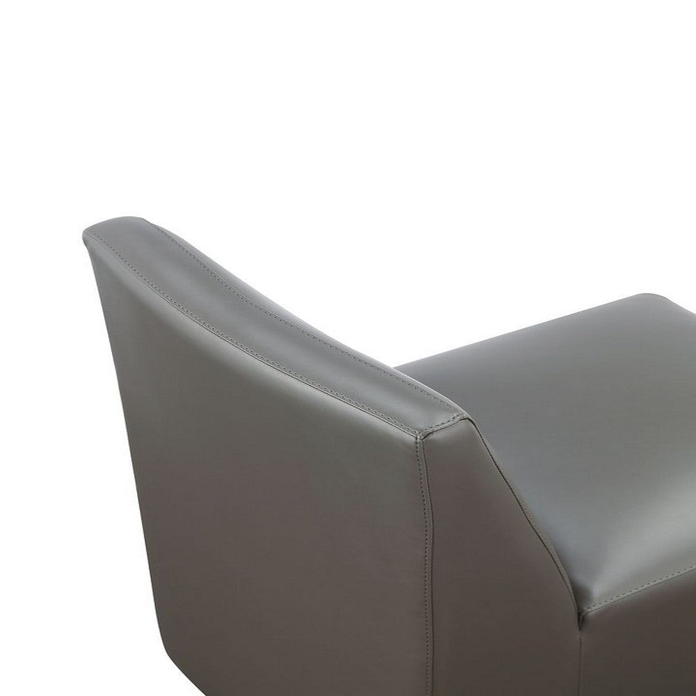Anna Modern Square Faux Leather Dining Chair in Pewter MHC-DC058-PE