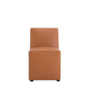 Anna Modern Square Faux Leather Dining Chair in Saddle