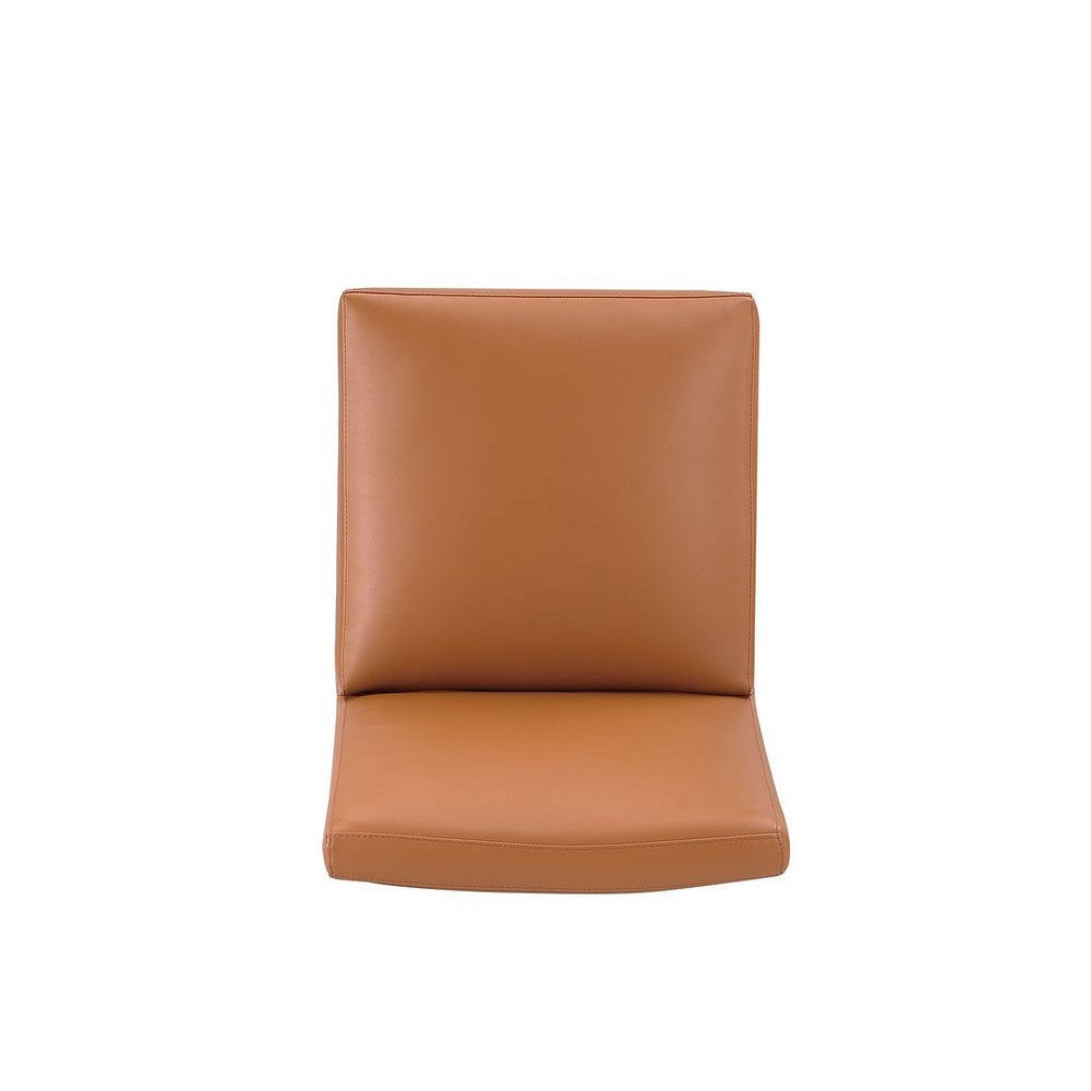 Anna Modern Square Faux Leather Dining Chair in Saddle MHC-DC058-SA